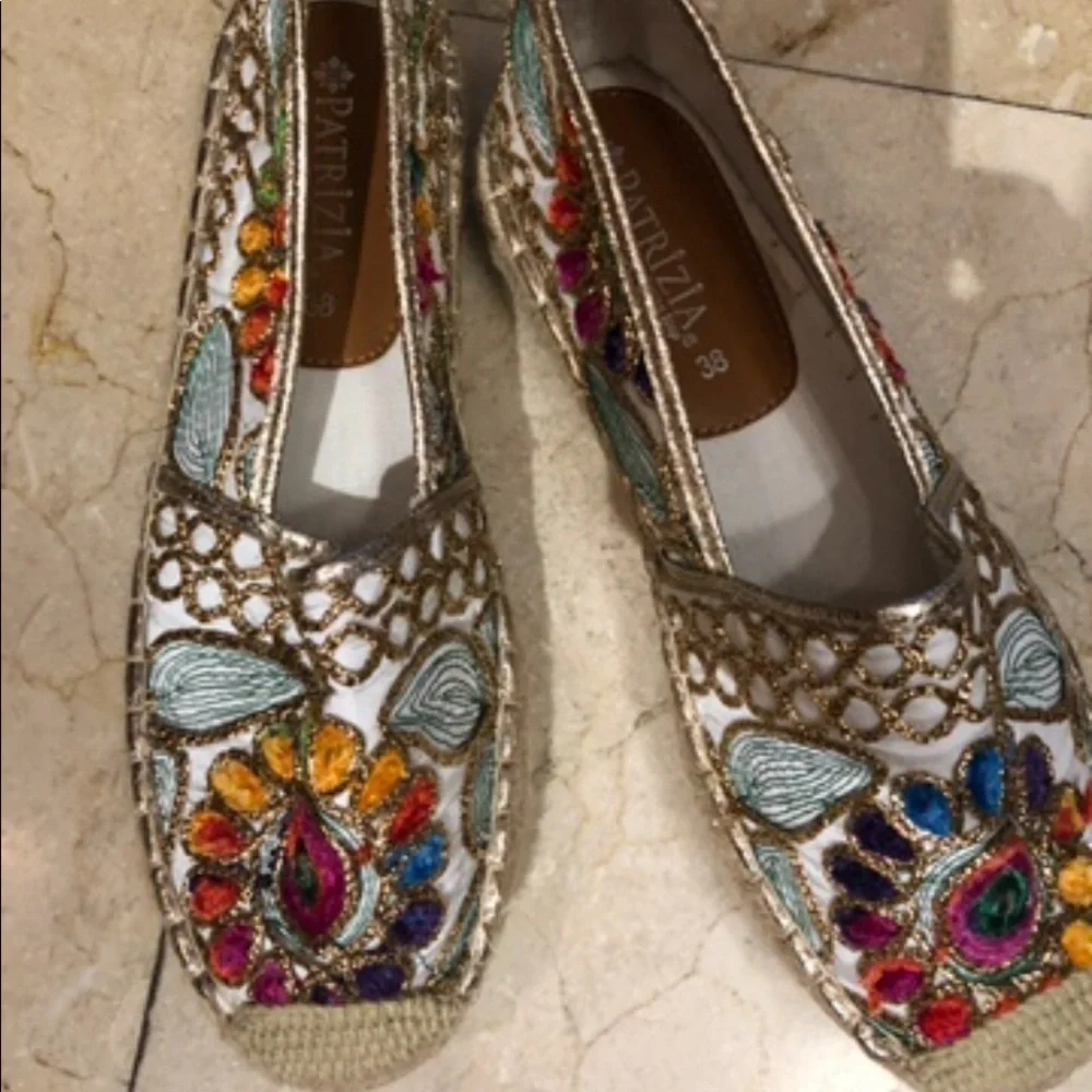 Patrizia By Spring Step Embroidered Espadrilles Size 38